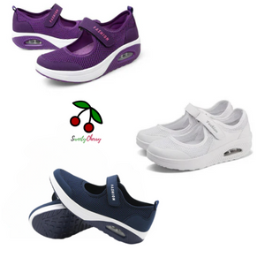 Women's stretchable breathable lightweight walking shoes