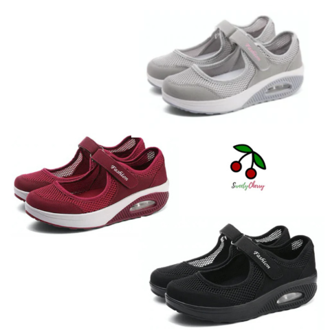 Women's stretchable breathable lightweight walking shoes