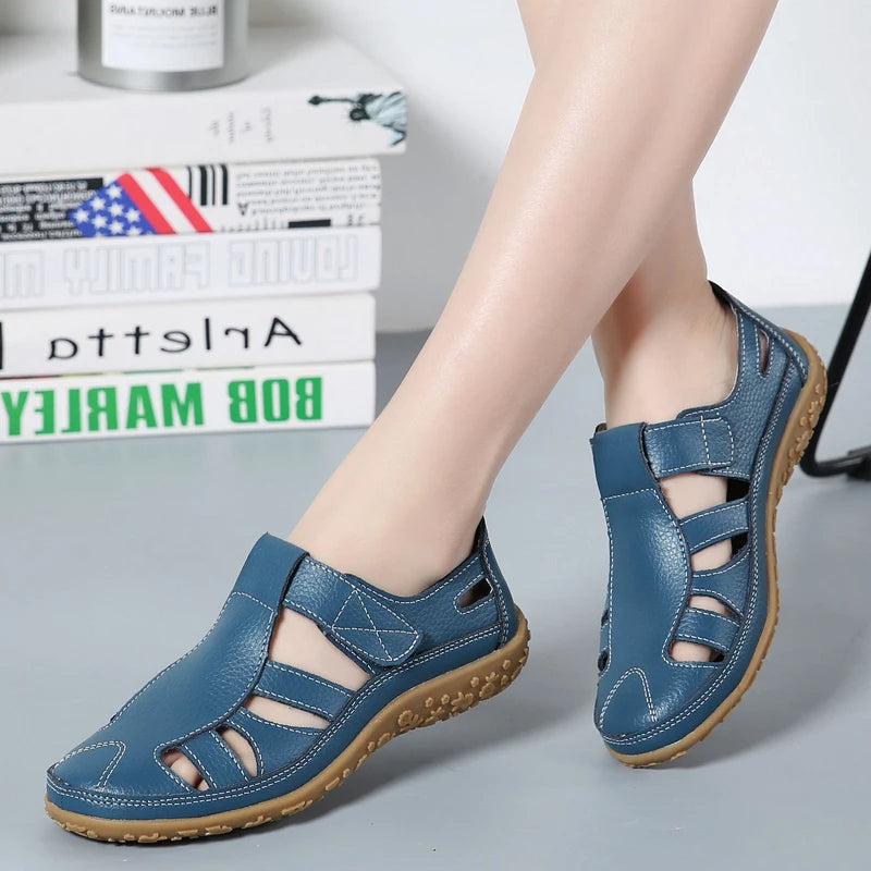 Women's casual leather summer sandals