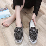 Women's Rhinestone Slip On Loafers