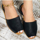 Leather Hollow Out Retro Sandals