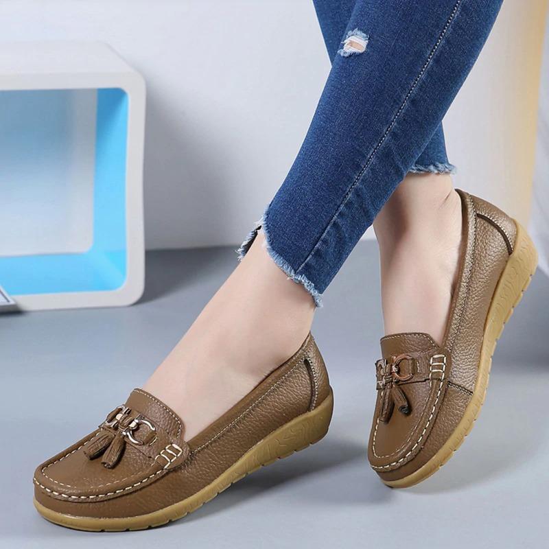 Leather Breathable Moccasins For Women's