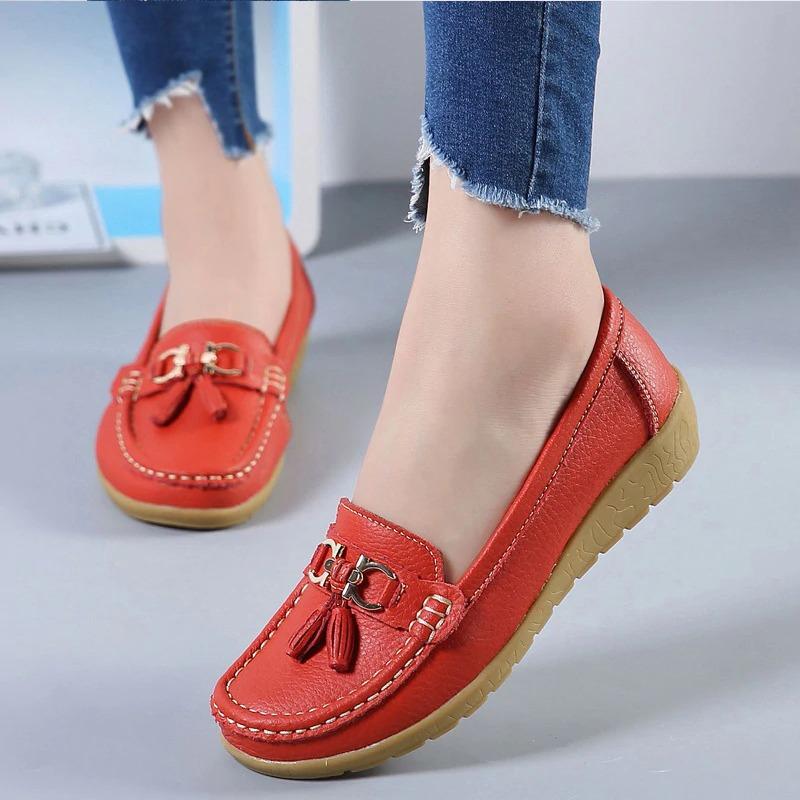 Leather Breathable Moccasins For Women's