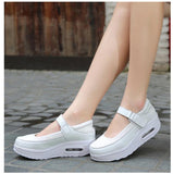 Women's Breathable Buckle Casual Walking Slip On Sneakers