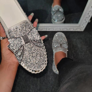 Women's Rhinestone Slip On Loafers