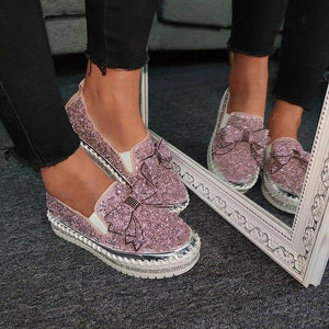 Women's Rhinestone Slip On Loafers