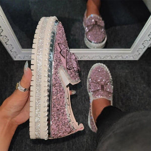 Women's Rhinestone Slip On Loafers