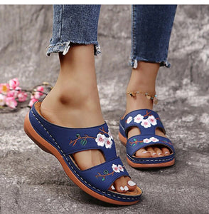 Embroider Flower Colorful women's Sandals