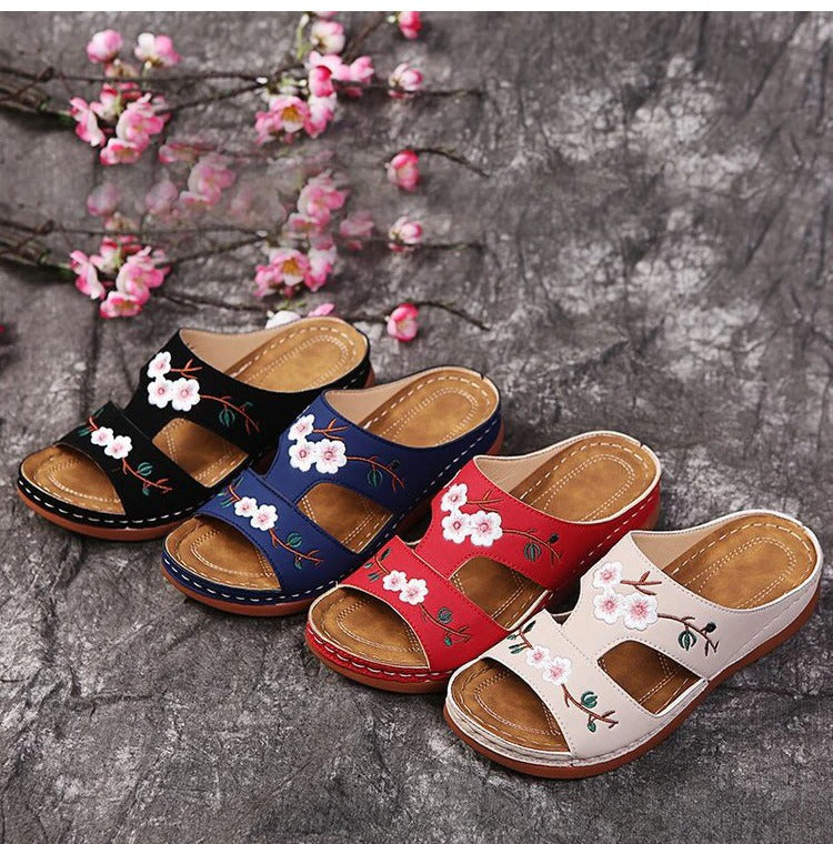 Embroider Flower Colorful women's Sandals