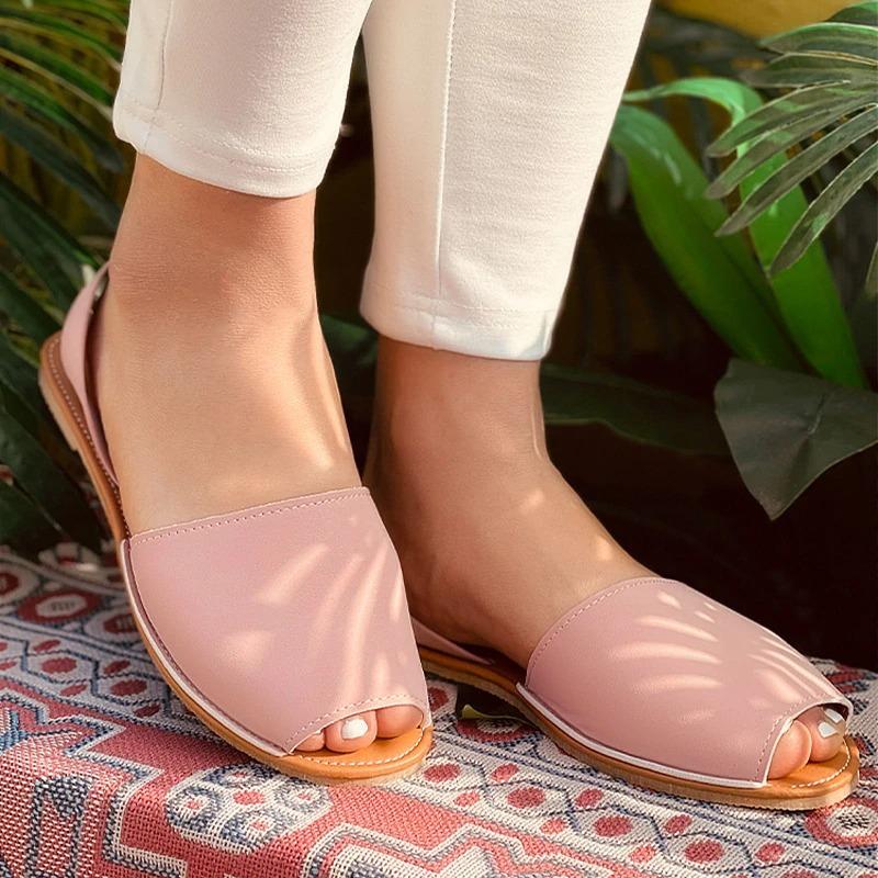 Leather Hollow Out Retro Sandals