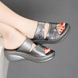 SweetyCherry™ Women Sequined  Wedges Platform Sandals